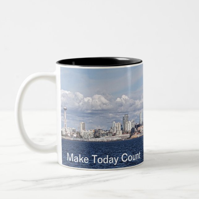 Mug with Seattle Skyline and Make Today Count (Left)