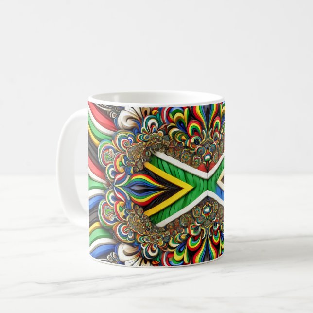 Mug with South African Colours Design (Front Left)