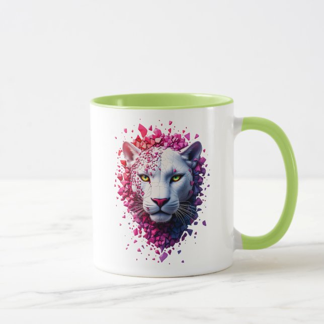 Mug with stylized portrait of a feline (Right)
