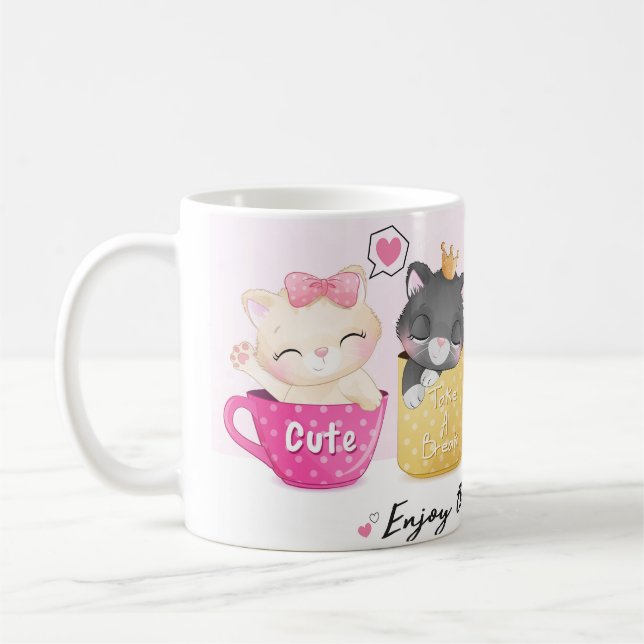 Mug with sweet cat (Left)