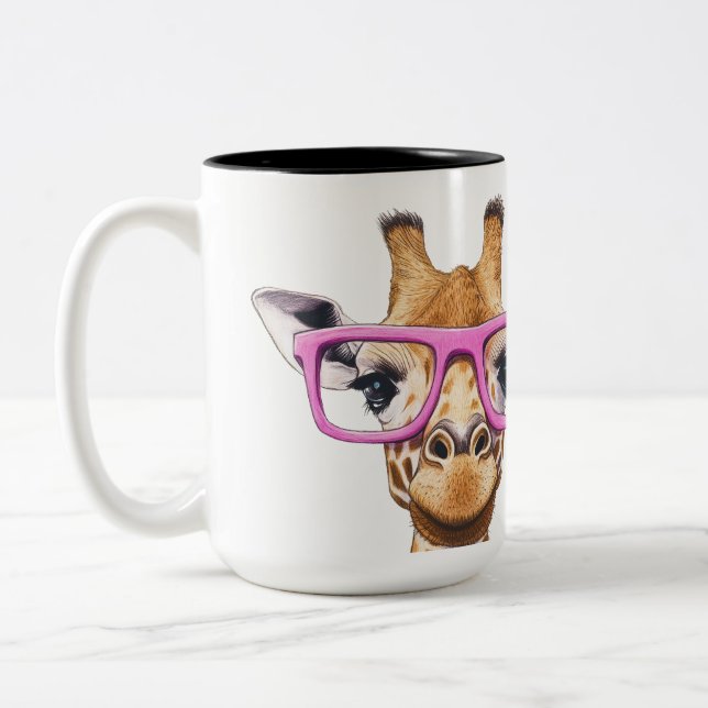 Mug with sweet pink giraffe (Left)