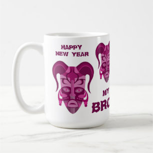MUG WITH TARDITIONAL MASK ART