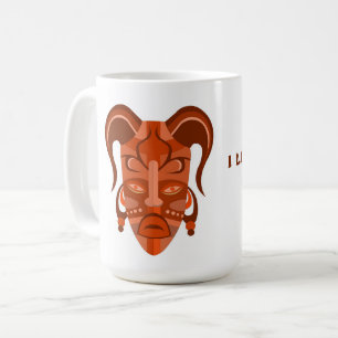 MUG WITH TARDITIONAL MASK ART