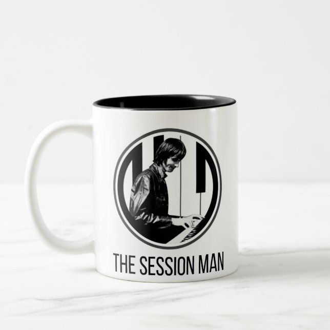 Mug with The Session Man design (b&w) (Left)