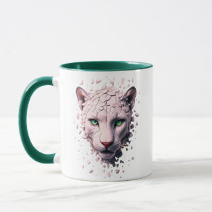 Mug with the strange portrait of a panther
