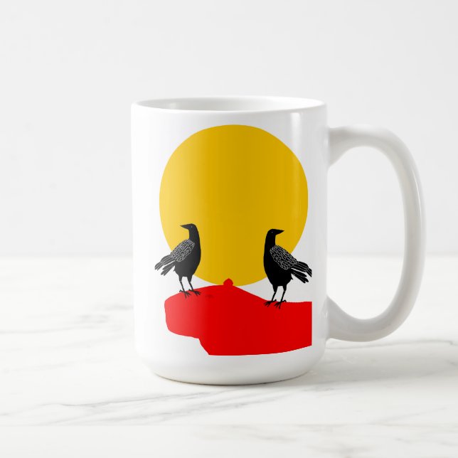 Mug with Two Blackbirds Sitting on a Capybara  (Right)