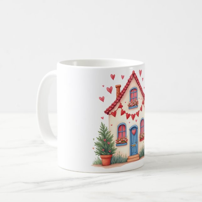 Mug with Valentine's Day design (Front Left)
