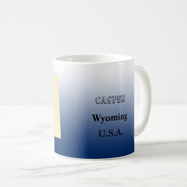 Mug - Wyoming State Map with City (Front Right)