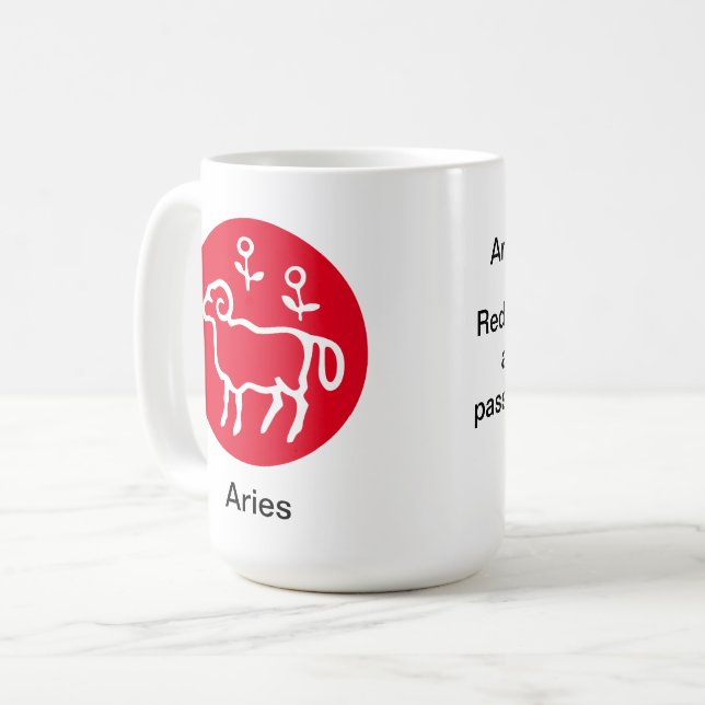 Mug - Zodiac Colour for Aries (Front Left)