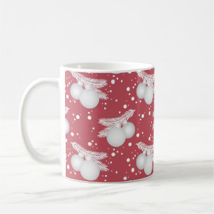 Mugg with Christmas tree balls, red Coffee Mug