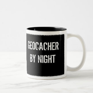 MUGGLE BY DAY - GEOCACHER BY NIGHT Two-Tone COFFEE MUG