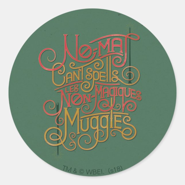 MUGGLE™ Localised Translations Graphic Classic Round Sticker (Front)