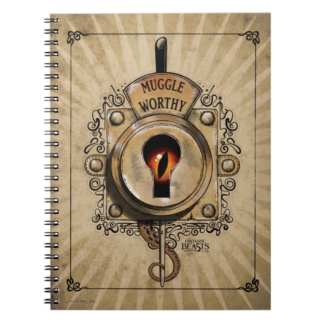 MUGGLE WORTHY™ Lock Notebook (Front)