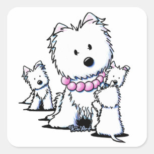 Muggles Mum & Pups Square Sticker