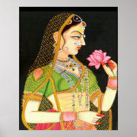 mughal art,indian girl