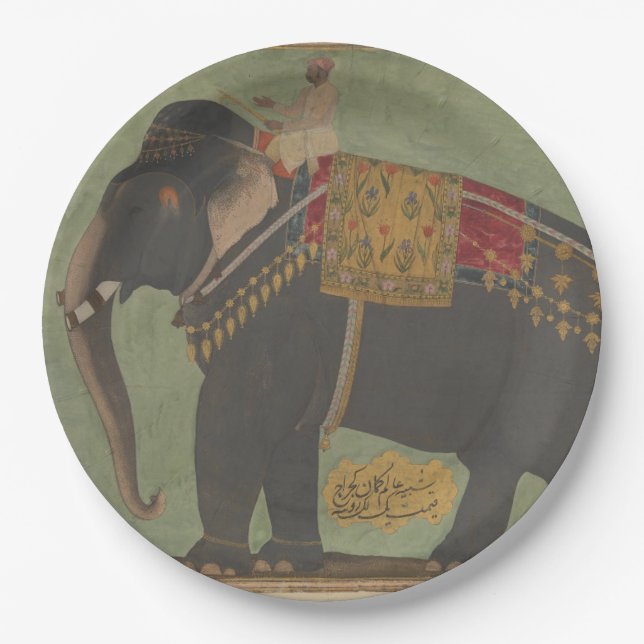 Mughal Elephant Paper Plate (Front)
