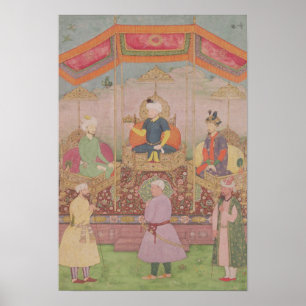 Mughal Emperor Babur and his son, Humayan Poster
