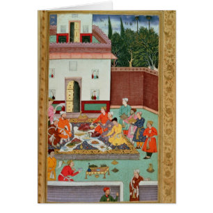 Mughal Emperor Feasting in a Courtyard