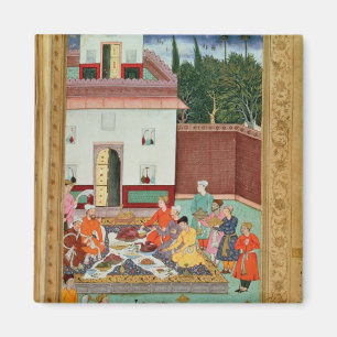 Mughal Emperor Feasting in a Courtyard Magnet
