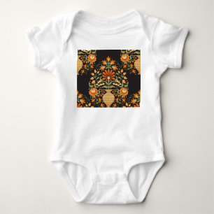 Mughal Fantasy: Retro Floral Opulence Baby Bodysuit
