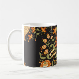 Mughal Fantasy: Retro Floral Opulence Coffee Mug