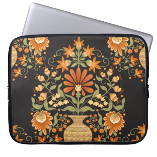 Mughal Fantasy: Retro Floral Opulence Laptop Sleeve