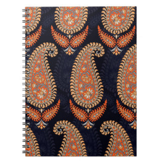 Mughal floral motif pattern on navy notebook
