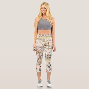 Mughal Floral Paisley: Ethnic Digital Elegance. Capri Leggings