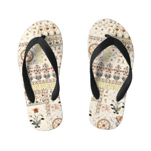 Mughal Floral Paisley: Ethnic Digital Elegance. Kid's Thongs