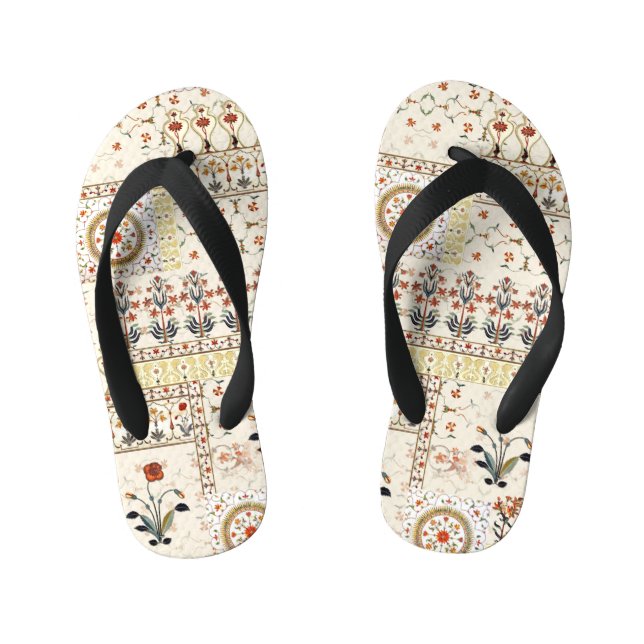 Mughal Floral Paisley: Ethnic Digital Elegance. Kid's Thongs (Footbed)