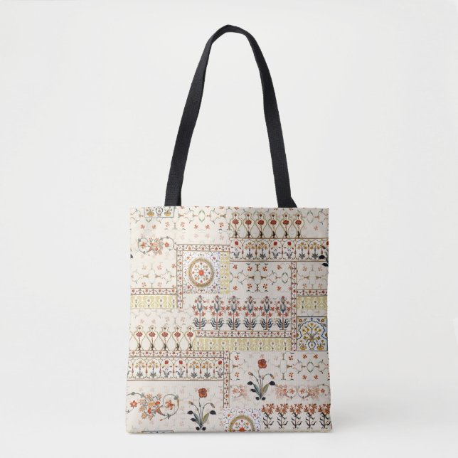 Mughal Floral Paisley: Ethnic Digital Elegance. Tote Bag (Front)