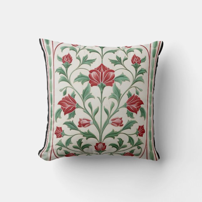 Mughal Flowers Pattern Cushion (Front)