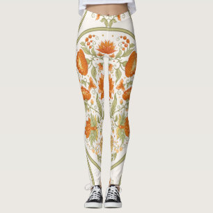 Mughal Motif Fantasy Flowers Pattern Leggings