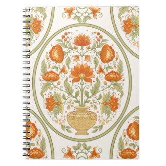 Mughal Motif Fantasy Flowers Pattern Notebook