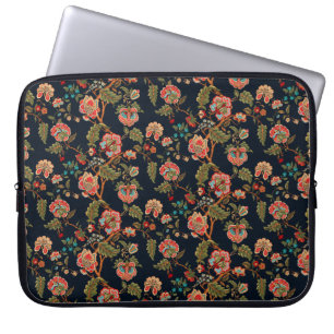 mughal motif ornament pattern multi colour backgro laptop sleeve