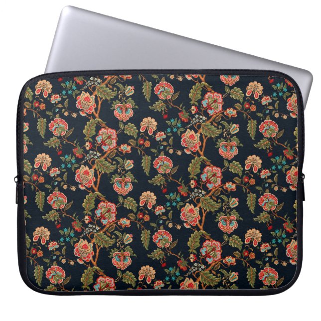mughal motif ornament pattern multi colour backgro laptop sleeve (Front)