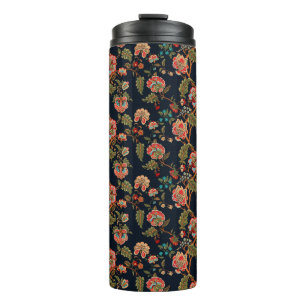 mughal motif ornament pattern multi colour backgro thermal tumbler