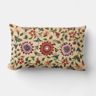 Mughal Scrolling Floral Vine from India Print Lumbar Cushion