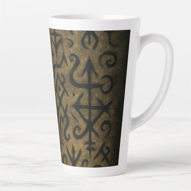 Mugs-Ancient Runes & Mystic Symbols Latte Mug (Right)