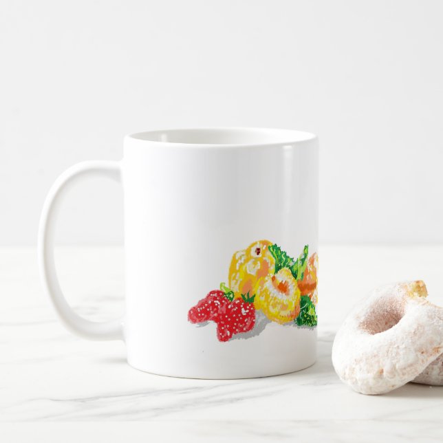 Mug's : Japanese Plums with Strawberries  Coffee Mug (With Donut)