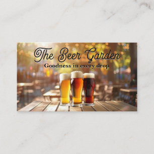 Mugs of Foamy Beer   Outdoor Restaurant Business Card
