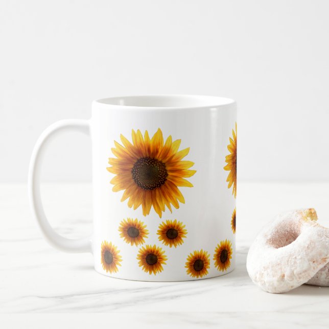 mugs sunflowers (With Donut)