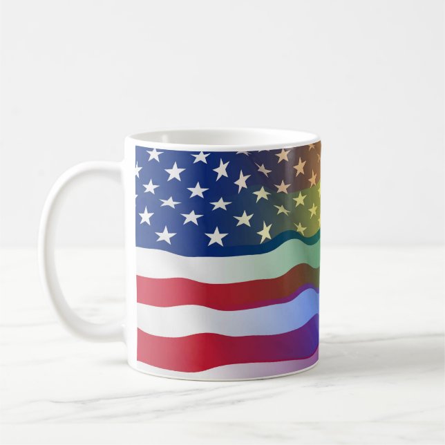 Mugs - USA Flag LGBT Flag (Left)