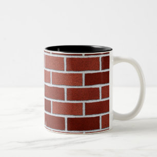 Mugs with red bricks texture