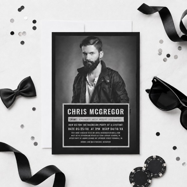 Mugshot Board Bachelor Party Invitation (Creator Uploaded)