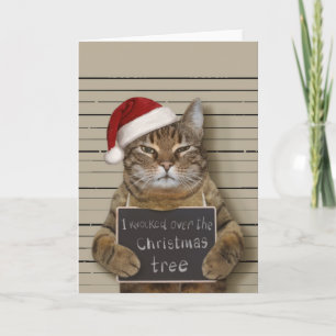 Mugshot Cat Christmas Card