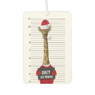 Mugshot Guilty Giraffe Funny Christmas Car Air Freshener