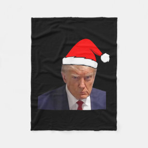 Mugshot Trump Picture - Prison Mug Shot Funny Chri Fleece Blanket
