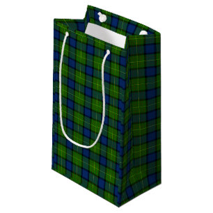 Muir Moore tartan green blue plaid Small Gift Bag