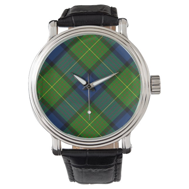 Muir Moore tartan green blue plaid Watch (Front)